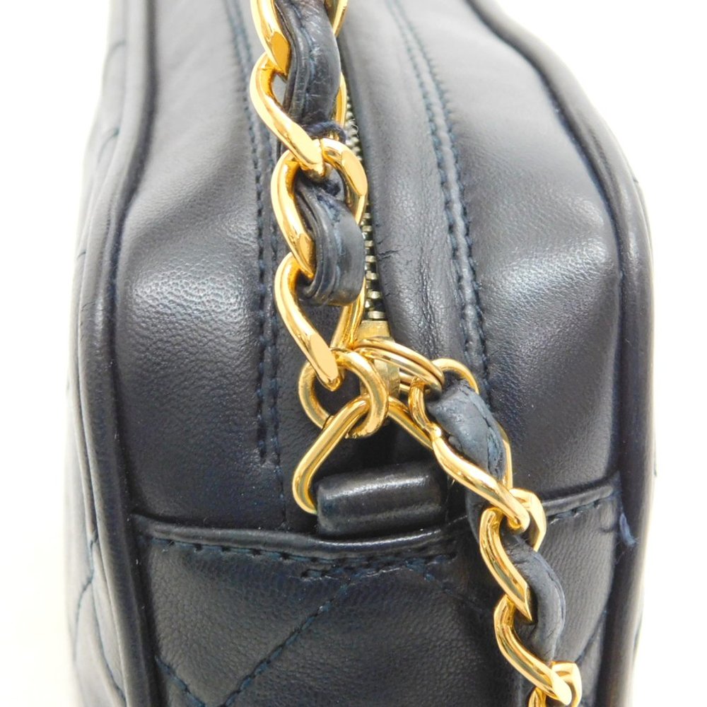 CHANEL Lamb Skin Navy Shoulder Bag! With booklet! - Picture 10 of 15